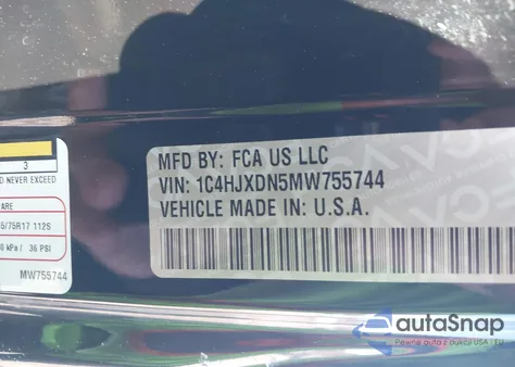 2021 Jeep Wrangler Unlimited Freedom 4X4 из США, поврежденный, VIN 1C4HJXDN5MW755744